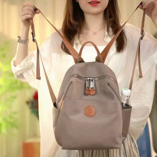 New Hot Women's Backpacks Designer High Quality Soft Nylon Simple Fashion Bag(White)
